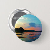 Peach and Blue Sunset on Mountain Lake Button (Vorne & Hinten)