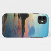 Peach and Blue Sunset on Mountain Lake Case-Mate iPhone Hülle (Rückseite (Horizontal))