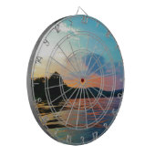 Peach and Blue Sunset on Mountain Lake Dartscheibe (Vorderseite Links)