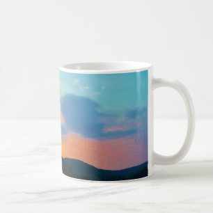 Peach and Blue Sunset on Mountain Lake Kaffeetasse