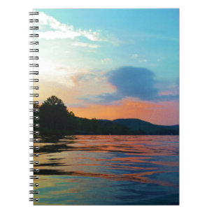 Peach and Blue Sunset on Mountain Lake Notizblock