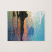 Peach and Blue Sunset on Mountain Lake Puzzle (Horizontal)
