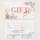 Peach and blue tropic gift card (Vorne & Hinten)