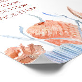 Peach and blue tropic price list poster (Ecke)