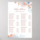 Peach and blue tropic price list poster (Vorne)