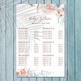 Peach and blue tropic price list poster
