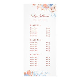 Peach and blue tropic price list rack card werbekarte