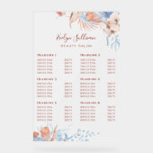 Peach and Blue Tropical Price List Acrylschild (Vorderseite)