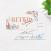 Peach and blue tropical referenzial card (Schreibtisch)