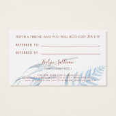 Peach and blue tropical referenzial card (Rückseite)