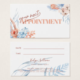Peach and blue Tropical Terminkarte