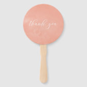 Peach and Burgundy Floral Baby Shower Fächer (Rückseite)