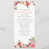 Peach and Coral Blume Blumenhochzeiten Programm (Vorderseite)