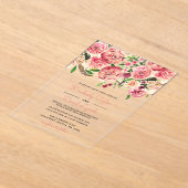 Peach and Coral Blume Einladung zur Blumenhochzeit (Ablage )