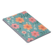 Peach and Coral Summer Wildflower Pattern Notizblock (Rechte Seite)