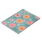 Peach and Coral Summer Wildflower Pattern Notizblock (Linke Seite)