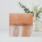 Peach and Cream Abstrakte Babydusche Einladung (Stehend Vorderseite)