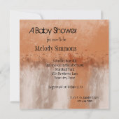 Peach and Cream Abstrakte Babydusche Einladung (Rückseite)