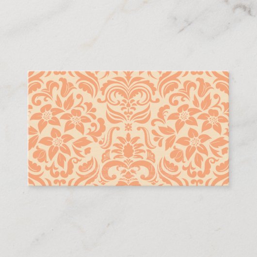 Peach and Cream Damask Wedding Gift Registry Cards Begleitkarte (Vorderseite)