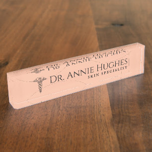 Peach and Cream Doctor Skin Specialist Namensplakette