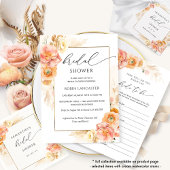 Peach and Cream Floral Brautparty /Brunch Einladung