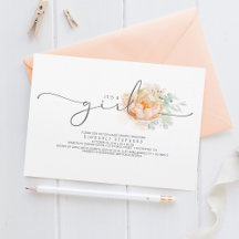 Peach and Cream Floral Calligraphy Baby Shooter