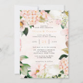 Peach and Cream Hydrangeas Tulip Chic Wedding Einladung (Vorderseite)