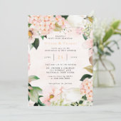 Peach and Cream Hydrangeas Tulip Chic Wedding Einladung (Stehend Vorderseite)