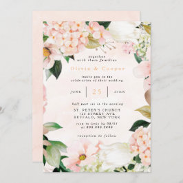 Peach and Cream Hydrangeas Tulip Chic Wedding Einladung