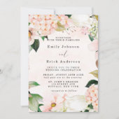 Peach and Cream Hydrangeas Tulip Wedding Einladung (Vorderseite)