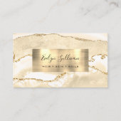 Peach and Gold Agate Business Card Visitenkarte (Vorderseite)