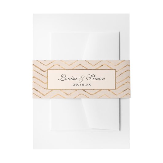 Peach and Gold Einladung Bauchband Einladungsbanderole (Vorderseite Beispiel)