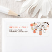 Peach and Gold Mason Jars Spring Address Label (Insitu)