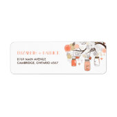 Peach and Gold Mason Jars Spring Address Label (Vorne)