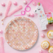 Peach and Gold Mermaid Scales Pappteller (Party)