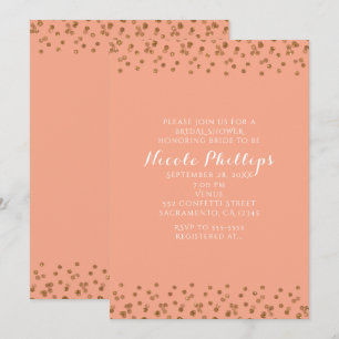 Peach and Gold Modernes Glam jede Veranstaltung Ei Einladung