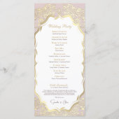 Peach and Gold Monogram Wedding Program Programm (Rückseite)