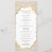 Peach and Gold Monogram Wedding Program Programm (Vorderseite)