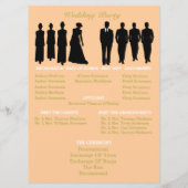 Peach and Gold Polka Dot Zeremonie Hochzeit Programm (Rückseite)