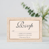 Peach and Gold RSVP Card Karte (Stehend Vorderseite)