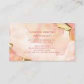Peach and Gold Watercolor Elegante Visitenkarte (Rückseite)