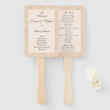 Peach and Gold Zickzack Wedding Program