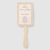 Peach and Gold Zickzack Wedding Program Fächer (Vorderseite)