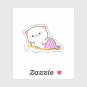 Peach and Goma Mochi Cat Aufkleber (Blatt)