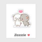 Peach and Goma Mochi Cat Aufkleber (Blatt)