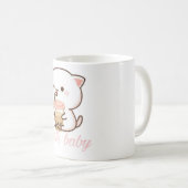 Peach and Goma Mochi Cat Bubble Tee Baby Bodysuit Kaffeetasse (VorderseiteRechts)