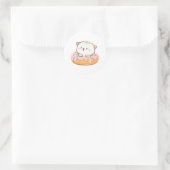 Peach and Goma Mochi Cat Donut Runder Aufkleber (Tasche)