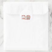 Peach and Goma Mochi Cat, frohe Weihnachten Runder Aufkleber (Tasche)