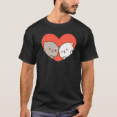 Peach and Goma Mochi Cat Liebe T-Shirt (Vorderseite)
