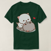 Peach and Goma Mochi Cat Love T-Shirt (Design vorne)
